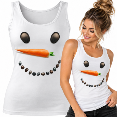 TANK TOP DAMSKI ŚWIATECZNY SNOWMAN FACE